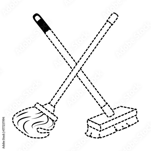 mop and brush icon