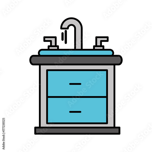 bathroom interior with sink vanity cabinet furniture drawers