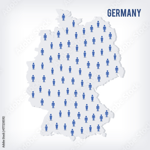 Vector people map of Germany . The concept of population. photo