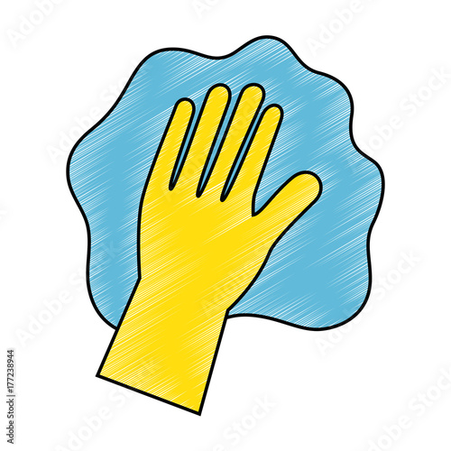 hand wiping with glove