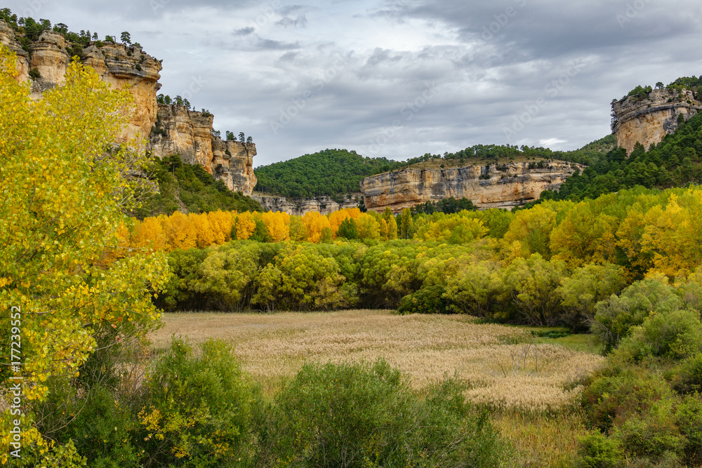 Autunm landscape with vertical rocks in Cuenca n2