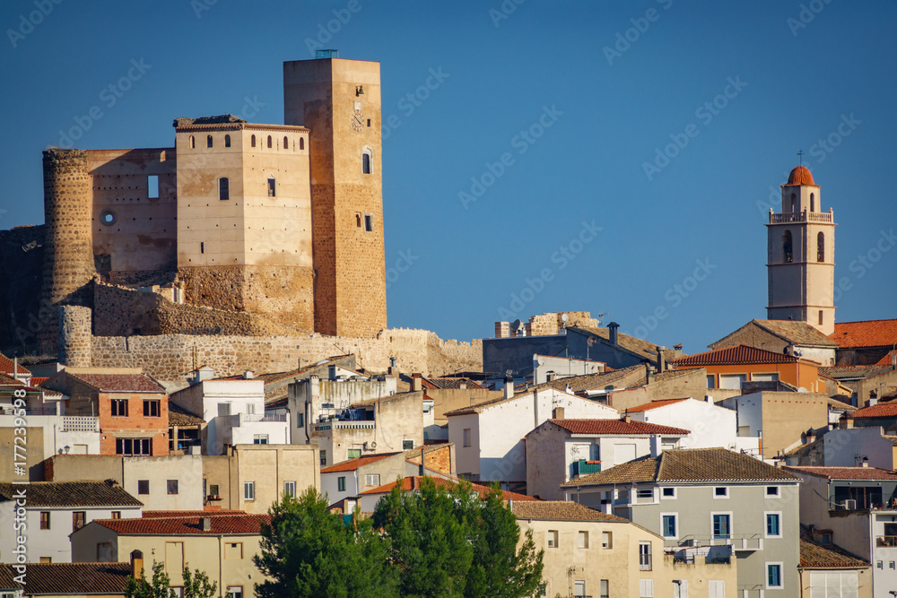 Cofrentes town, castle and bellfry