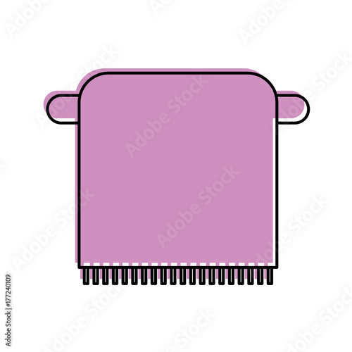 bathroom towel on the rack cotton  hygiene vector illustration
