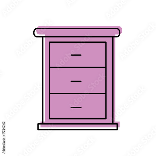 furniture bathroom drawers cabinet wooden vector illustration