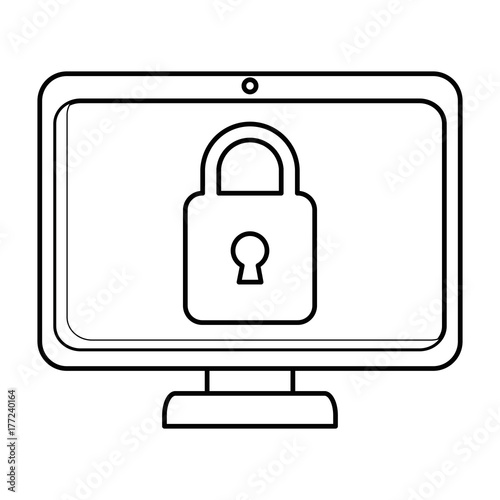 computer display with padlock