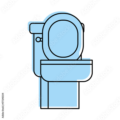 toilet bowl equipment bath ceramic cartoon icon vector illustration