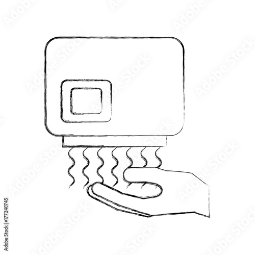 hand dryer automatic clean equipment icon vector illustration