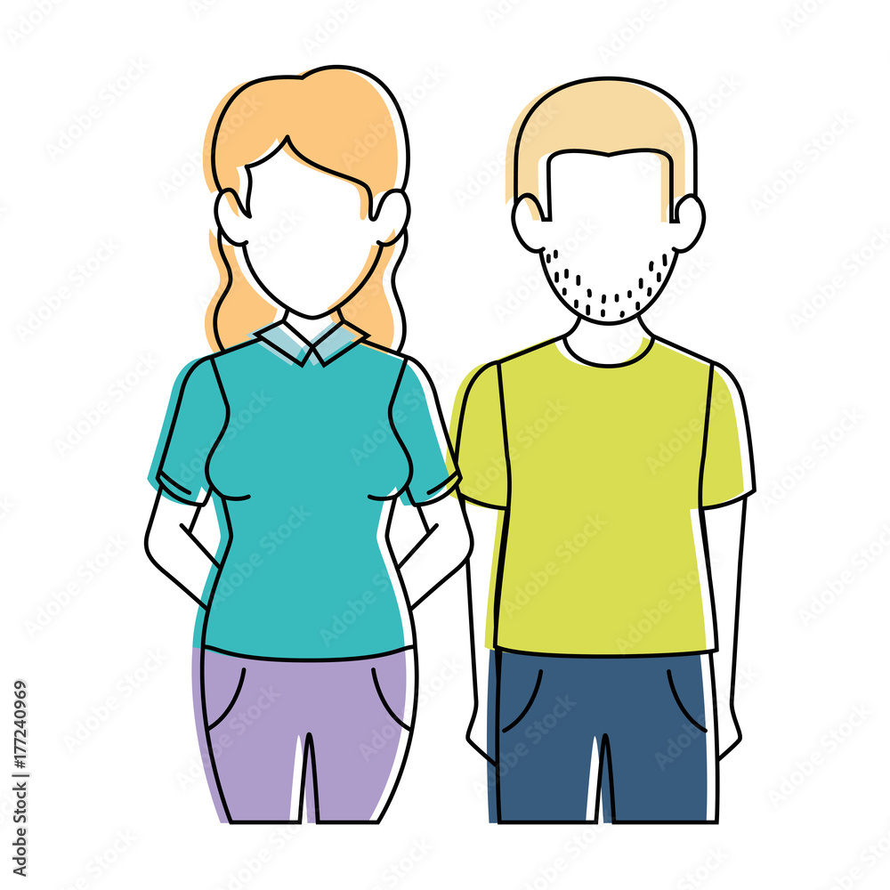 couple casual avatars characters couple casual avatars characters