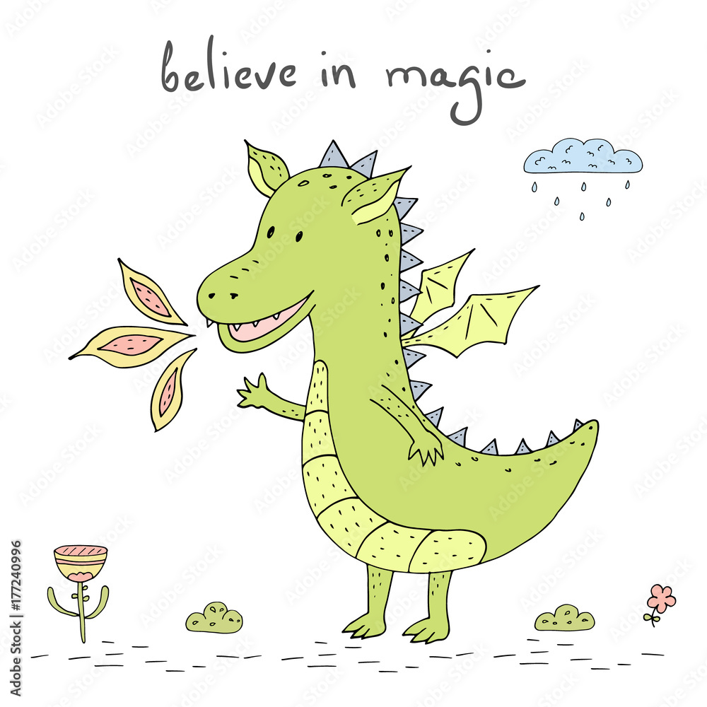 Happy Smiling Dragon Cartoon Character.Vector illustration Happy Smiling Dragon Cartoon Character.Vector illustration