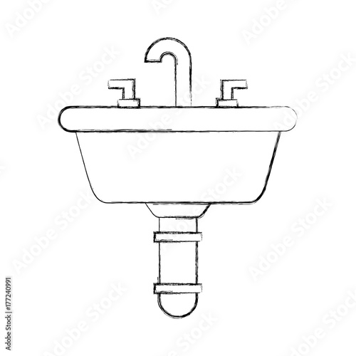 home sink for toilet bathroom ceramic vector illustration