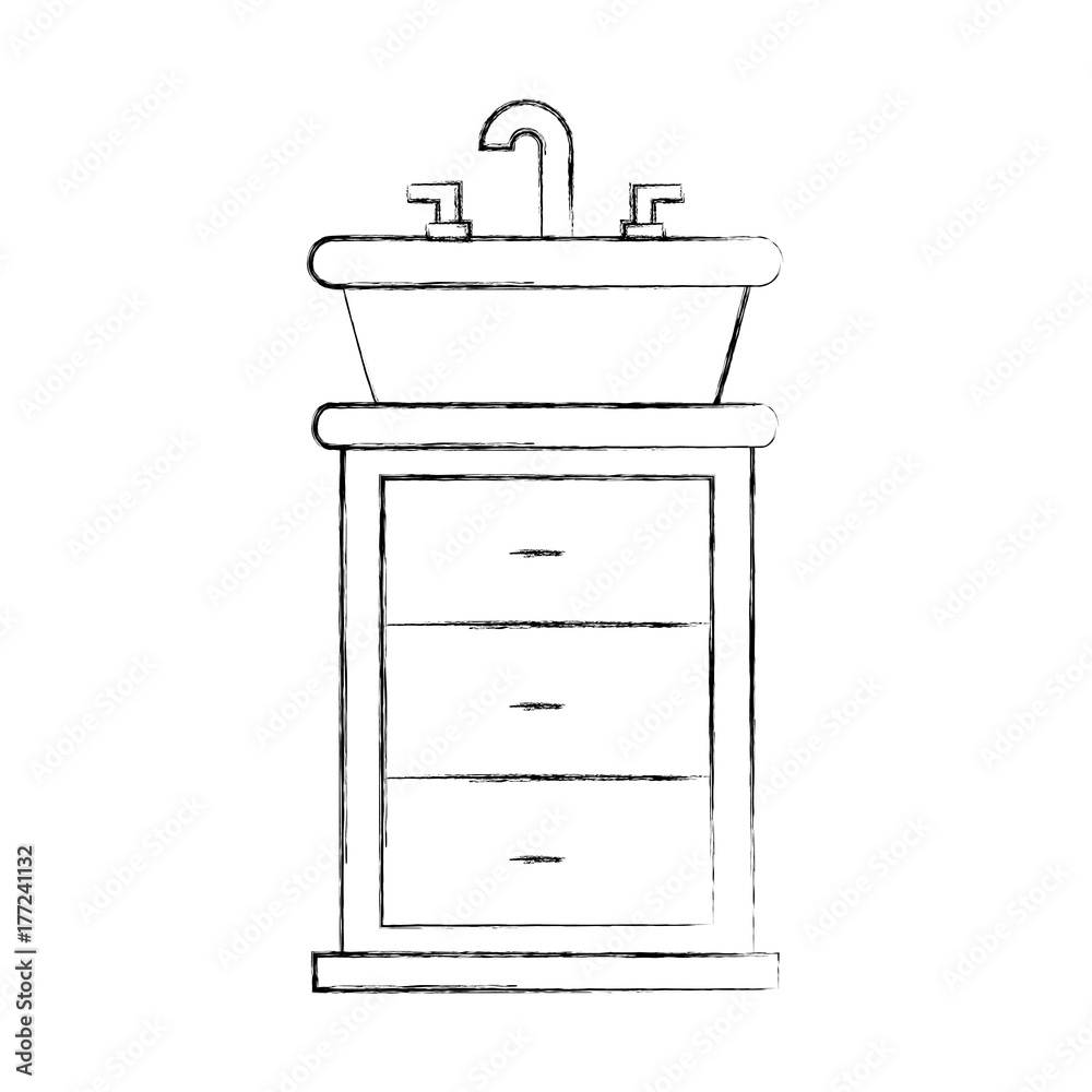 bathroom interior with sink vanity cabinet furniture vector illustration bathroom interior with sink vanity cabinet furniture vector illustration