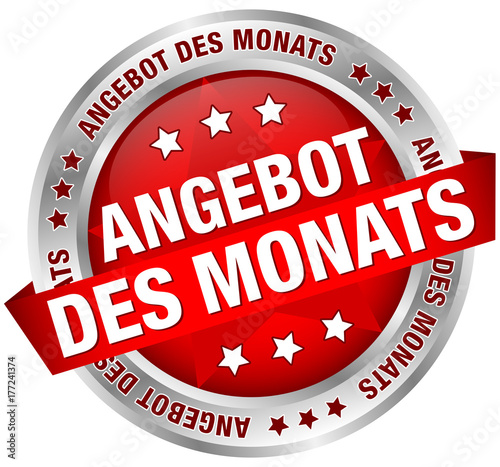 Button Banner "Angebot des Monats" rot/silber