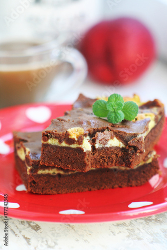 Brownie with cream cheese
