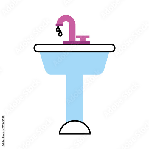 home sink for toilet bathroom ceramic vector illustration