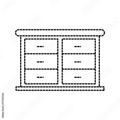 furniture bathroom drawers cabinet wooden vector illustration
