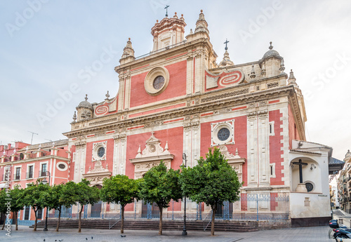 View at the church of Salavador in Sevilla, Spain