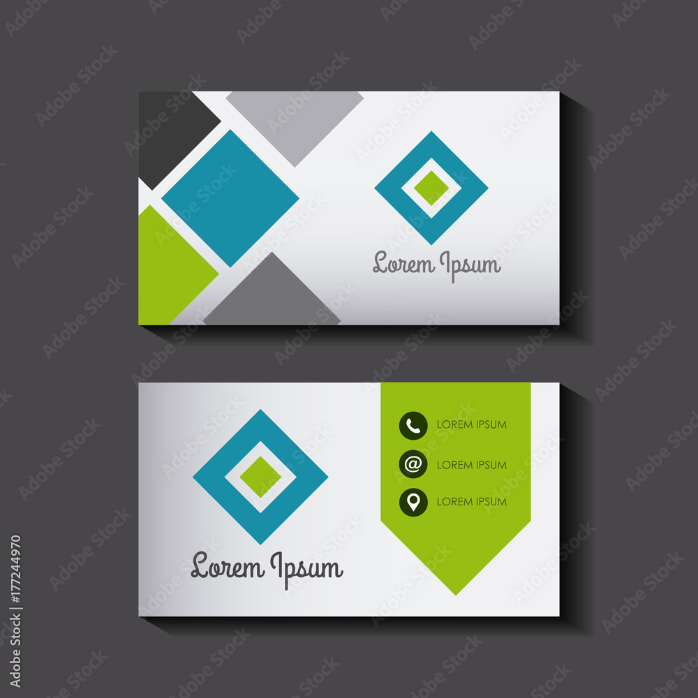 business card set template for identity corporate style vector illustration