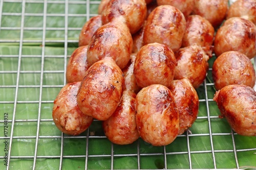 BBQ sausages street food