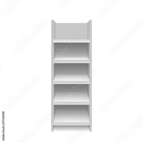 Empty showcase. Illustration isolated on white background. Graphic concept for your design