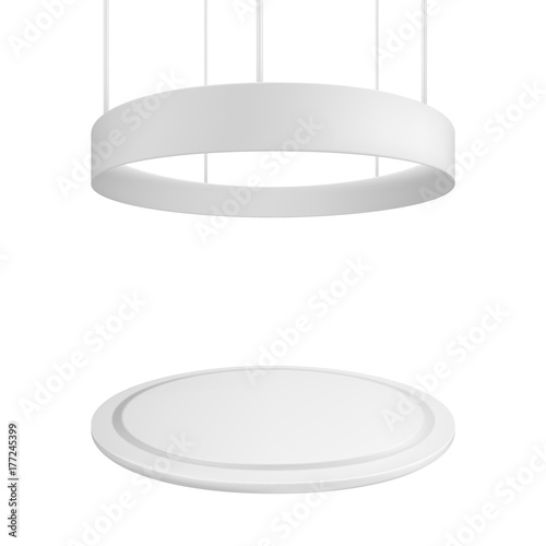 Blank exhibition stand. Illustration isolated on white background. Graphic concept for your design