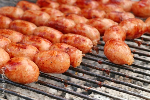 BBQ sausages street food