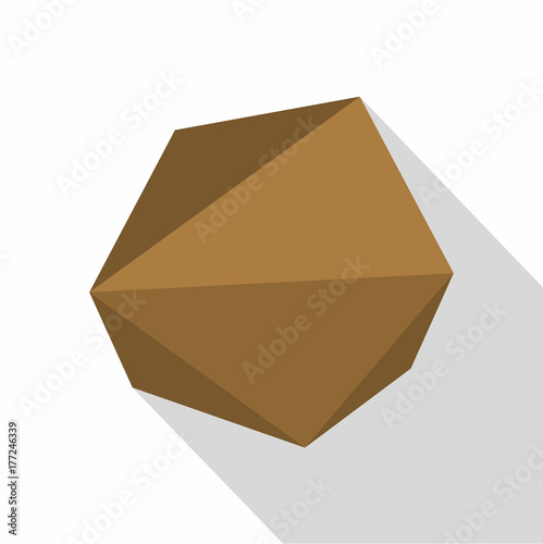 Origami stone icon  flat style