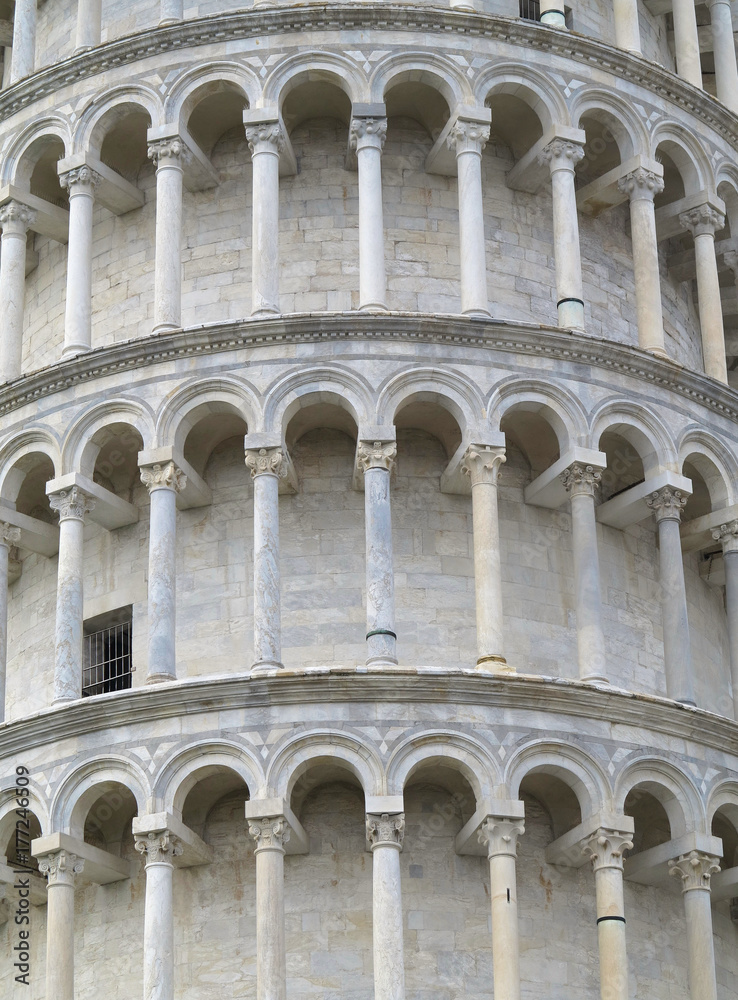 Leaning Tower of Pisa near Cathedral Duomo on Piazza dei Miracoli Pisa, Tuscany, Italy