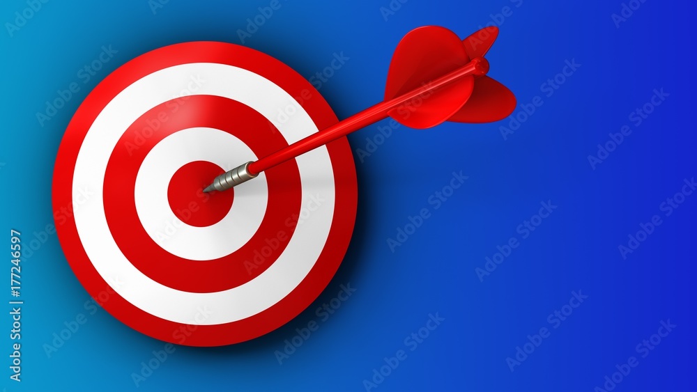 3d target with red dart 3d target with red dart