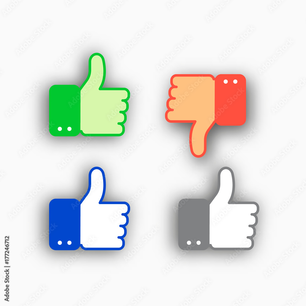 thumb up like and dislike icons set thumb up like and dislike icons set