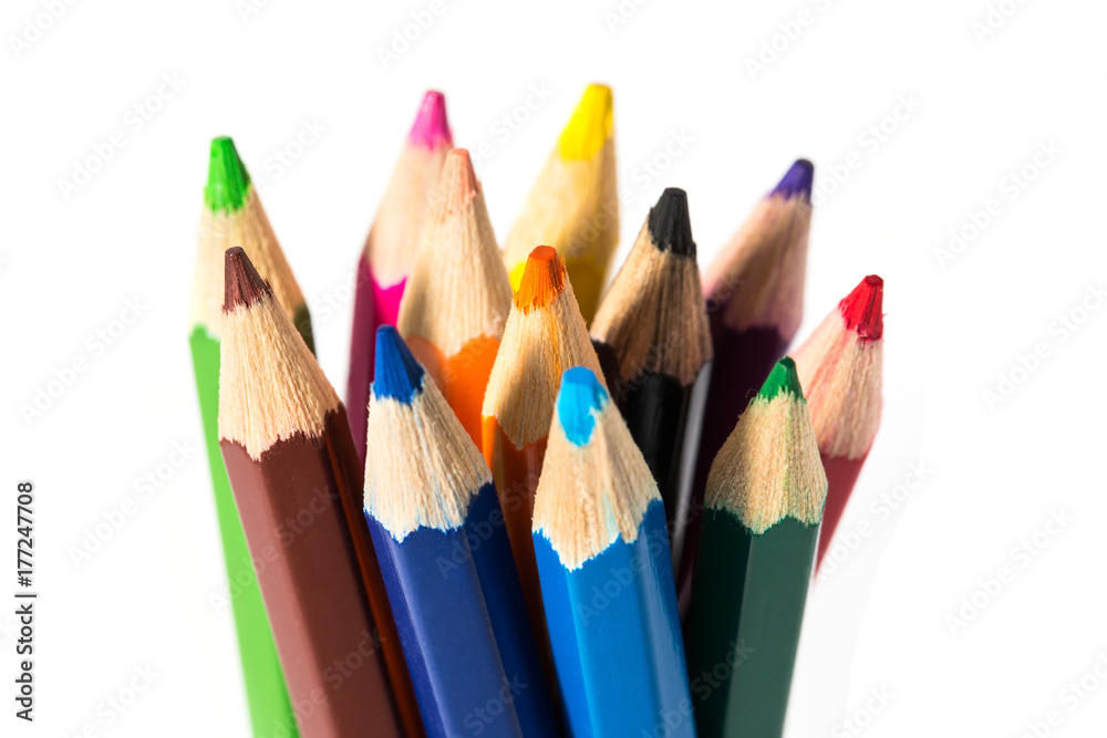 Colour pencils isolated on white background Colour pencils isolated on white background