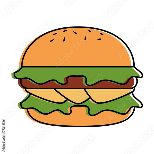 delicious burger isolated icon