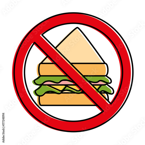 prohibited sandwich fast food icon