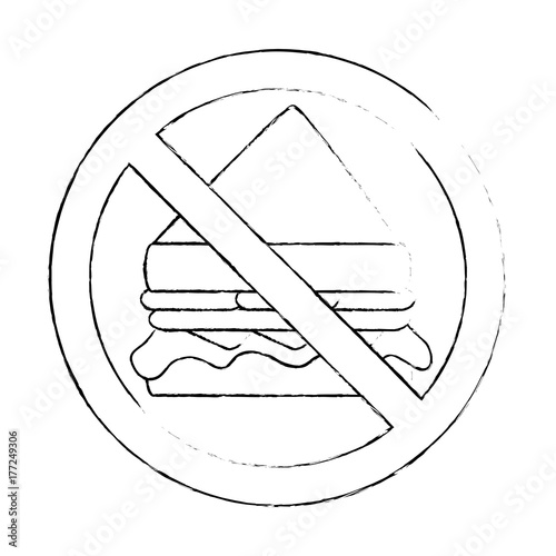 prohibited sandwich fast food icon