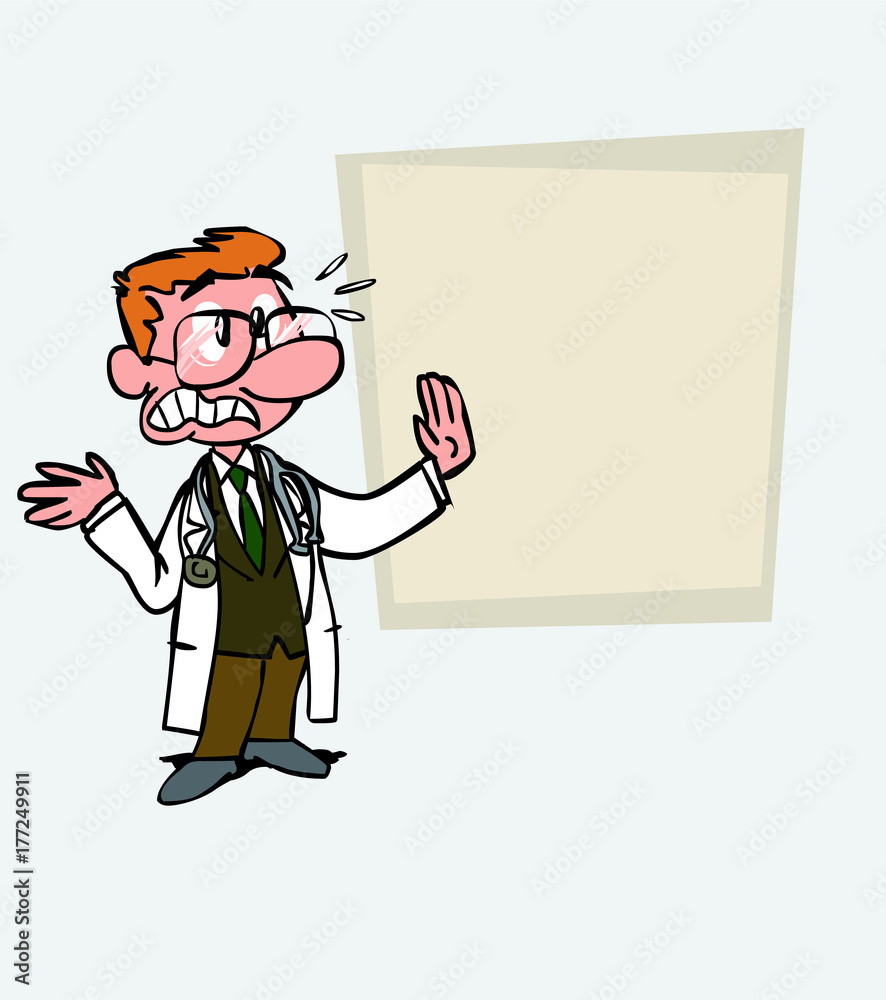Very scared White doctor with glasses. Is showing, as in a presentation, the data you want. Very scared White doctor with glasses. Is showing, as in a presentation, the data you want.