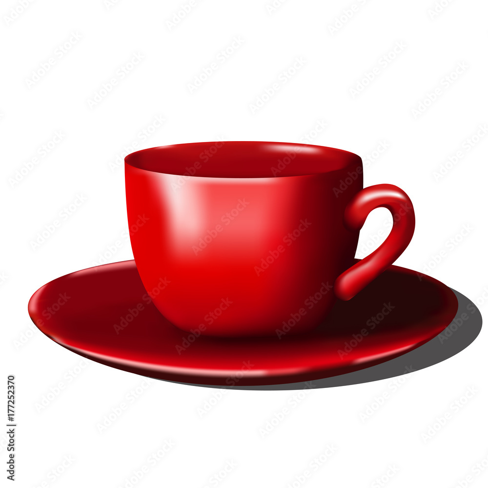 red cup. Isolated object. red cup. Isolated object.