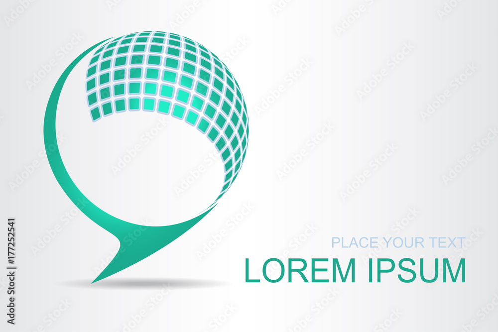 Logo stylized spherical surface with abstract shapes Logo stylized spherical surface with abstract shapes