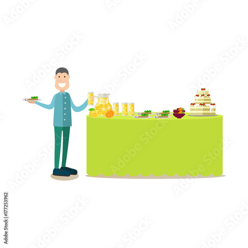 Hotel people vector illustration in flat style
