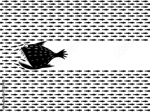 Predatory fish hunts