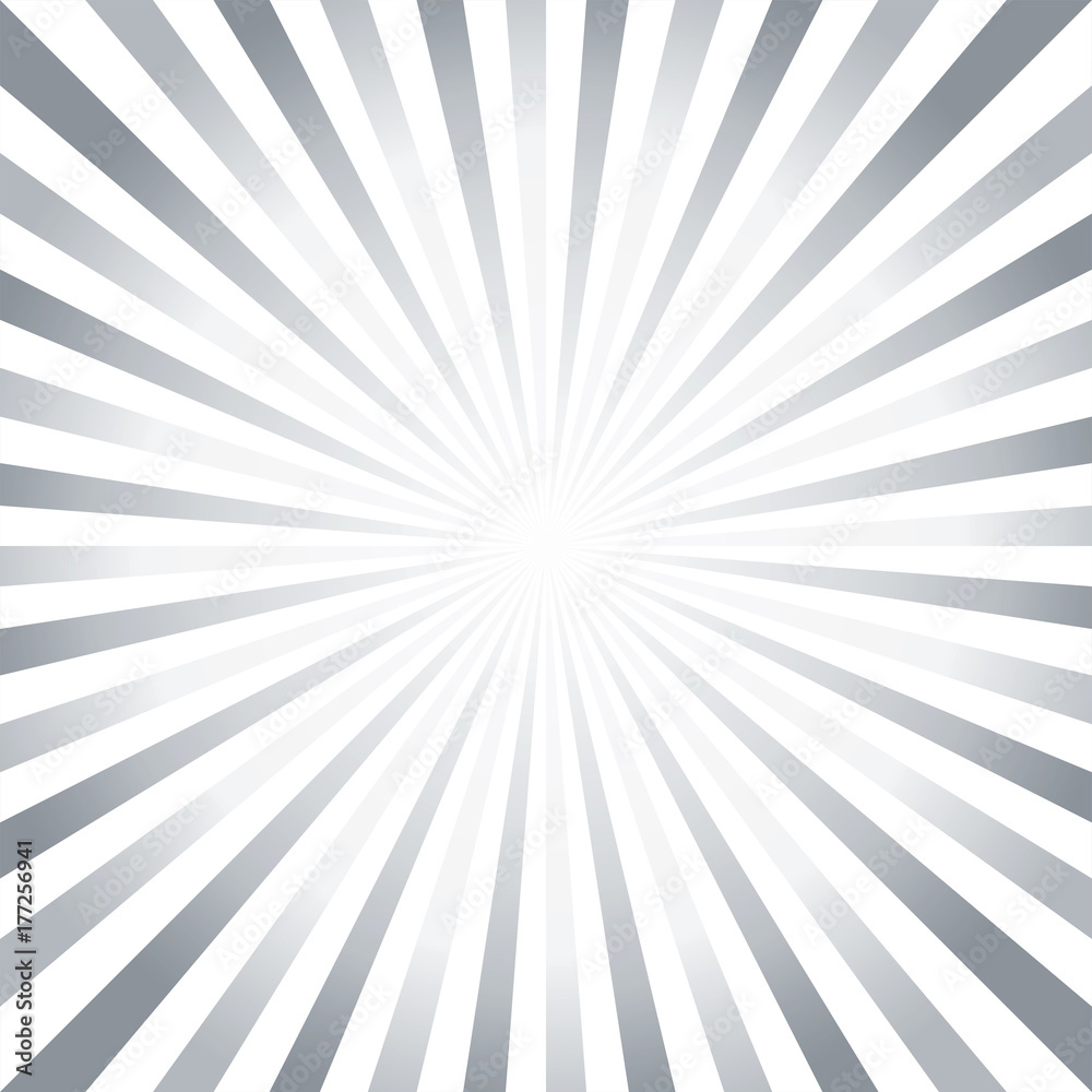 Abstract hard Gray White rays background. Vector