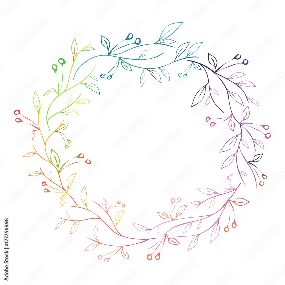 floral wreath isolated on white