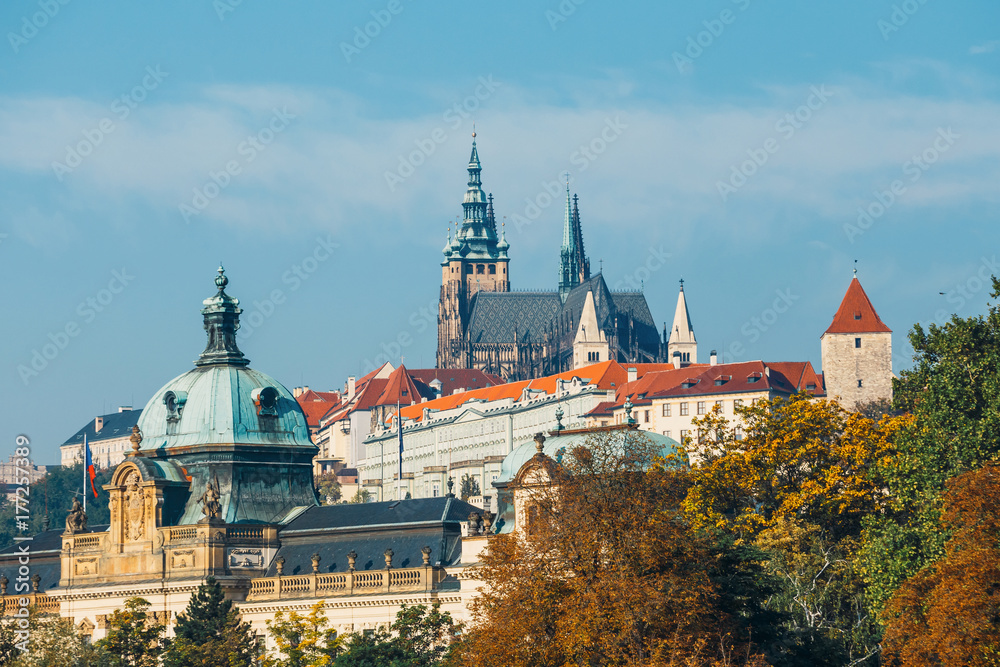 Historical center of Prague with castle, Hradcany, Czech Republic