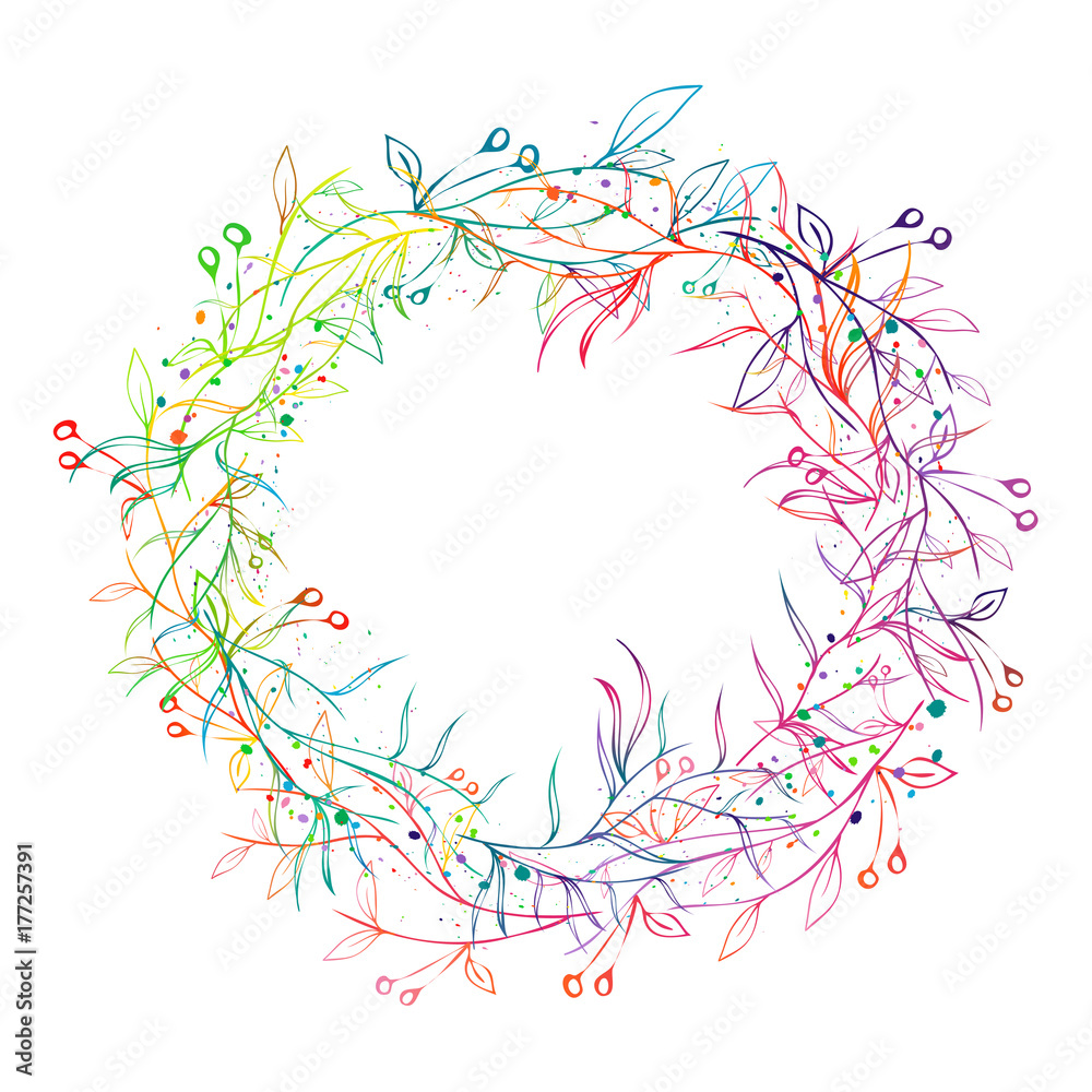 floral wreath isolated on white floral wreath isolated on white