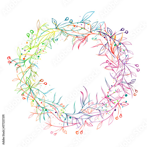 floral wreath isolated on white
