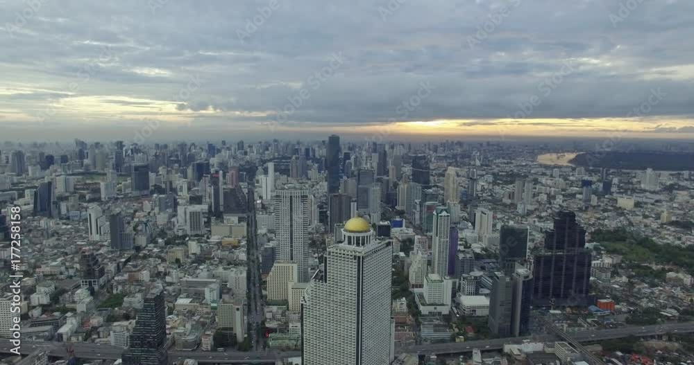 Aerial view sunrise of Bangkok's city, Thailand. Aerial view sunrise of Bangkok's city, Thailand.