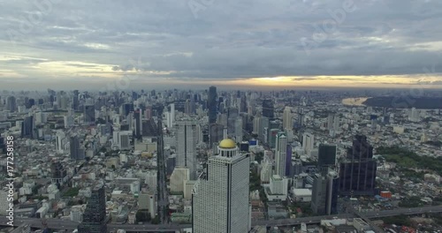 Wallpaper Mural Aerial view sunrise of Bangkok's city, Thailand. Torontodigital.ca