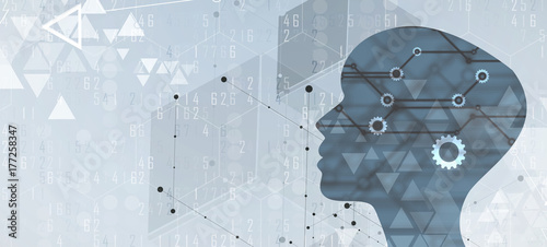 Artificial intelligence. Technology web background. Virtual concept