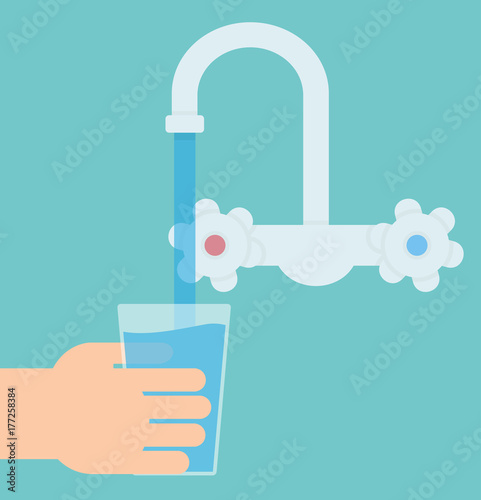 Potable water from tap sign concept