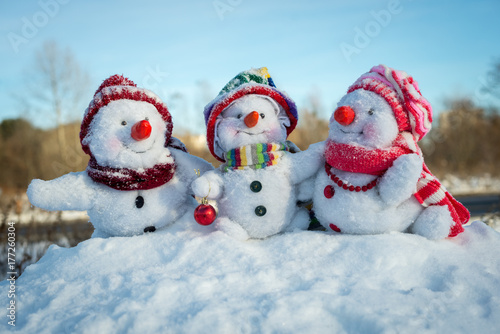Happy snowman family © nickolya