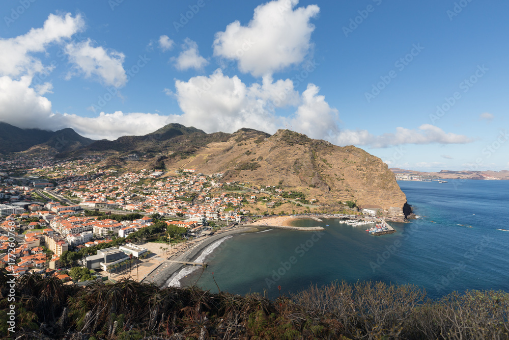 Machico bay on the east coast of Madeira Island, Portugal