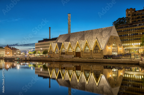 Feskekorka (Fish church) is an indoor fish market in Gothenburg, Sweden, which got its name from the building's resemblance to a Neo-gothic church photo